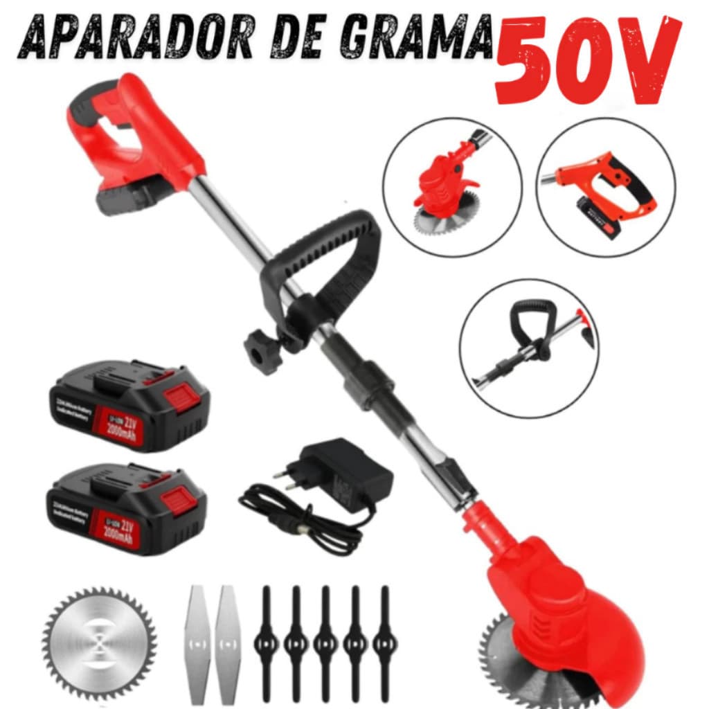 APARADOR DE GRAMA NAKASAKI 50V RECARREGÁVEL LEVE E POTENTE