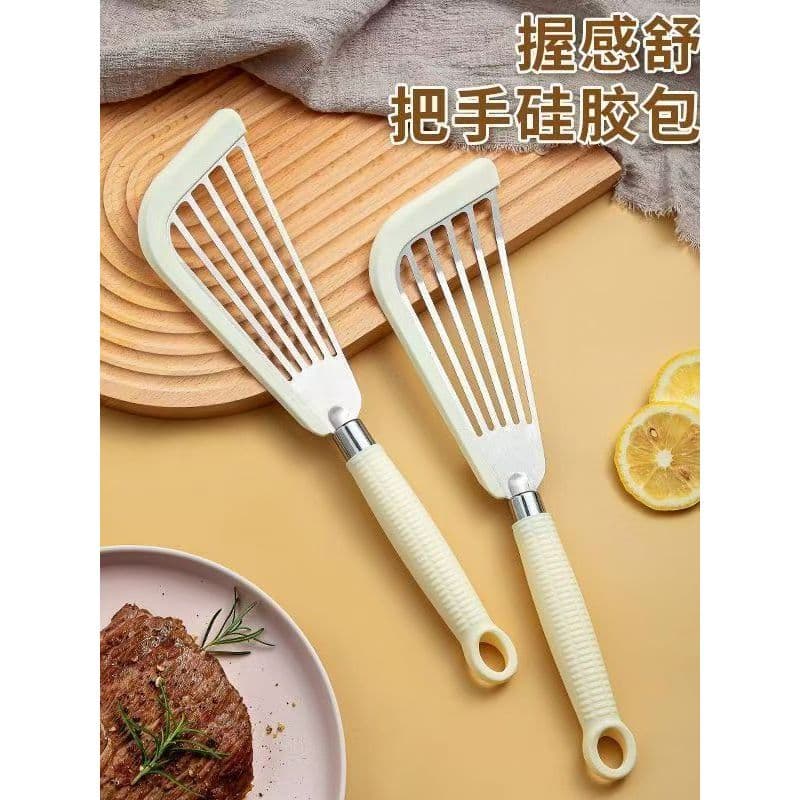 Espátula de borboleta de aço inoxidável de silicone de qualidade alimentar Cozinha doméstica Cozinhar Omelete Filtro de
