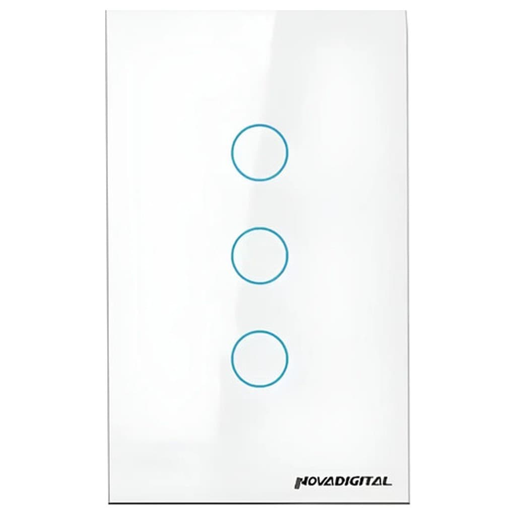 Interruptor Zigbee Inteligente 3 Botões Smart Touch Alexa 10A Branco Novadigital ZTS-US3