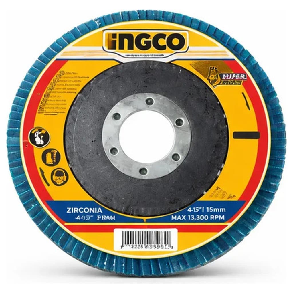 Disco Flap Ingco 115mm Zircônio Grão 60 FD115060 Esmerilhadeira Abrasivo Metal
