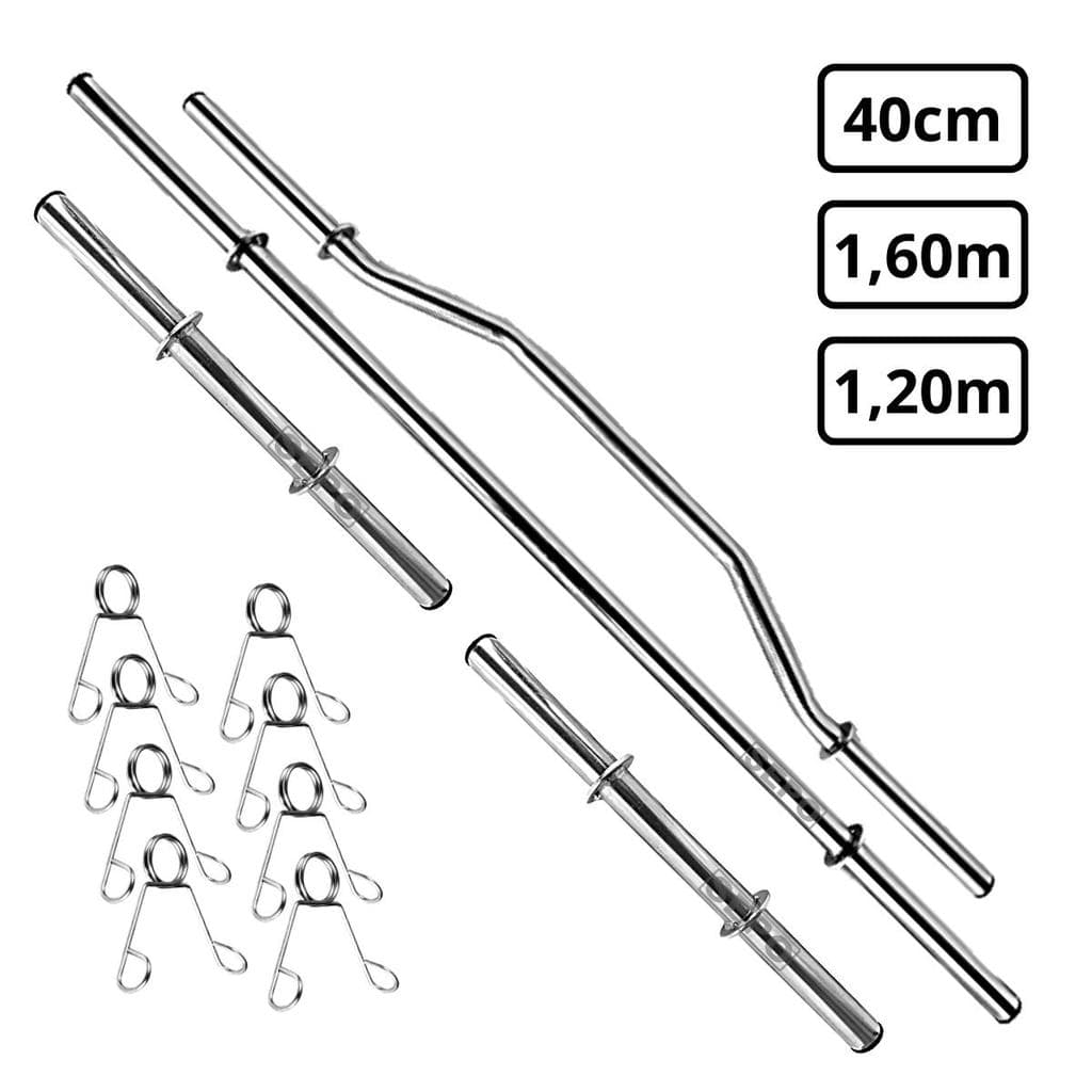 Kit Barras de Tubo Ocas com Barras 40cm e 1,60m e Barra W 1,20m