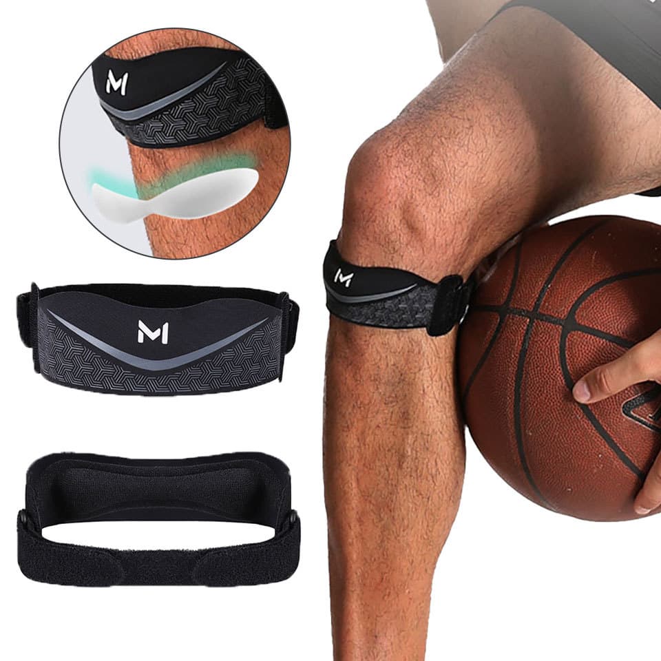 Cinta De Patela Esportiva De Silicone Ajustada Absorção De Choque Respirável Escalada Basquete Joelheira