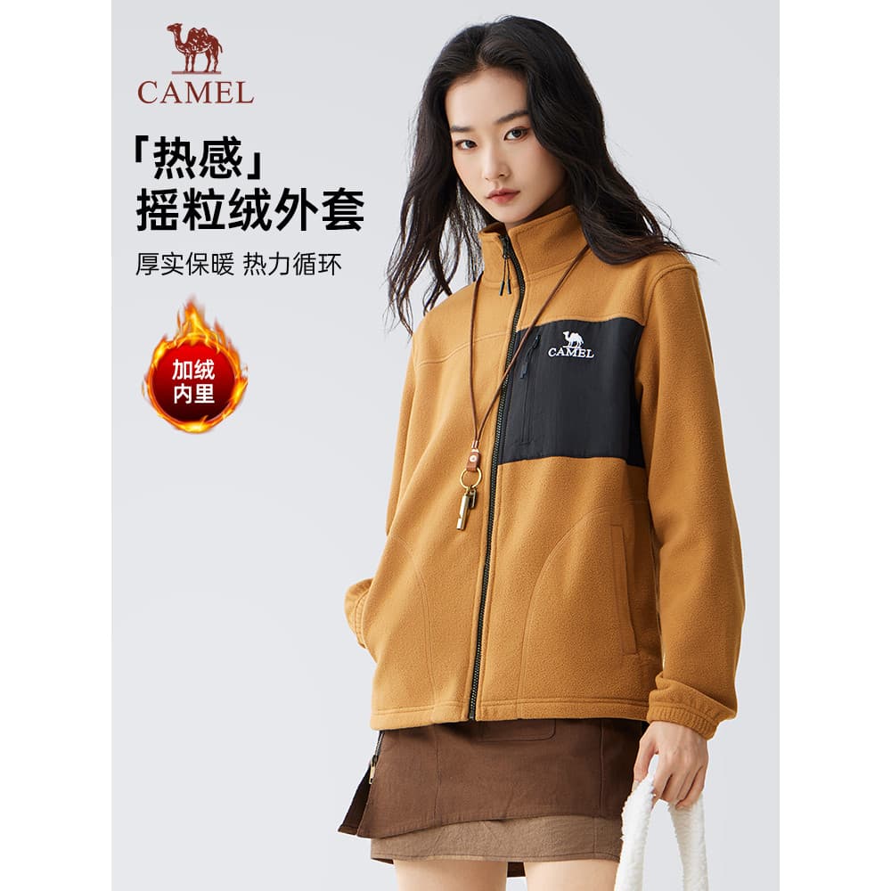 Jaqueta de lã feminina Camel Polar Fleece 2026 Outdoor Casual Top Jaqueta Masculina Forro Jaqueta de Caminhada