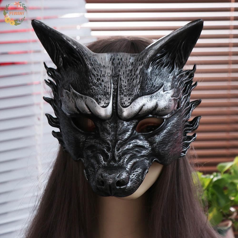 PEEWANY1 Máscara De Halloween , Animal Lobo , Adereços De Fantasia De Espuma Retrô Meia Face Cosplay Festa