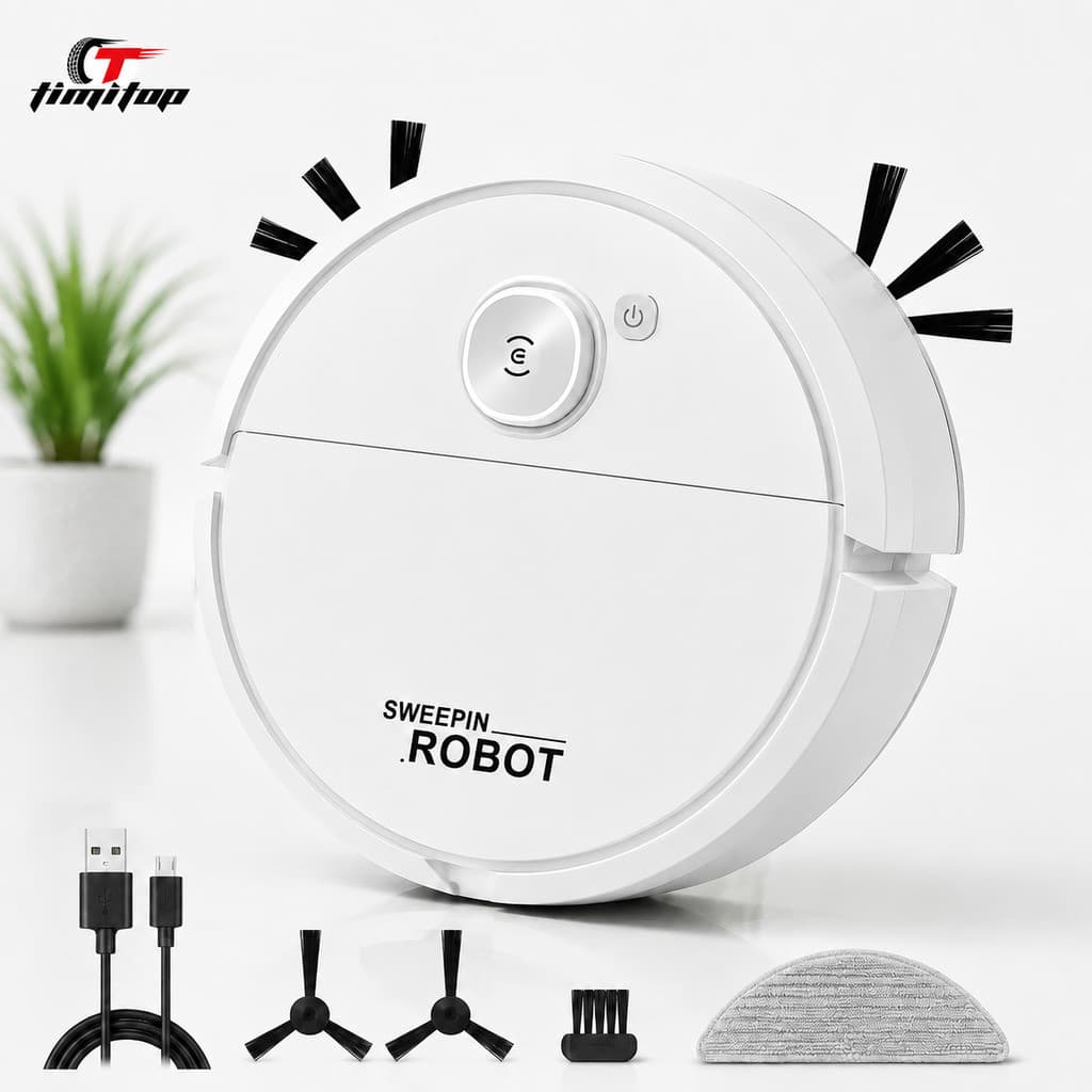 Robô Varredora/Aspirador De Pó Automática 3 Em 1 Limpeza Doméstica Robótico Inteligente E Silencioso