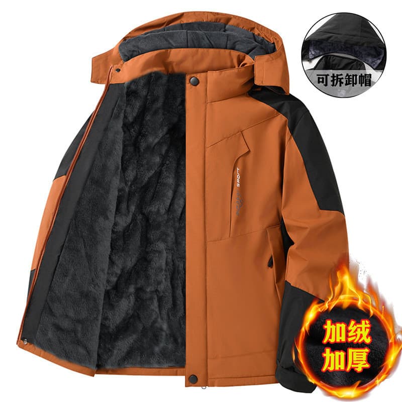 Jaqueta de inverno masculina à prova de vento à prova d'água jaqueta de algodão forro de lã jaqueta espessada jaqueta de