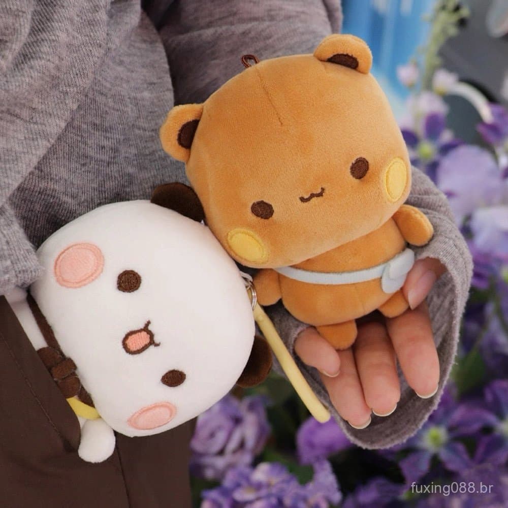 Bonito Panda Bubu E Dudu Pingente De Pelúcia Kawaii Animais Chaveiro Saco Enviar Crianças Meninas Presentes De Aniversár