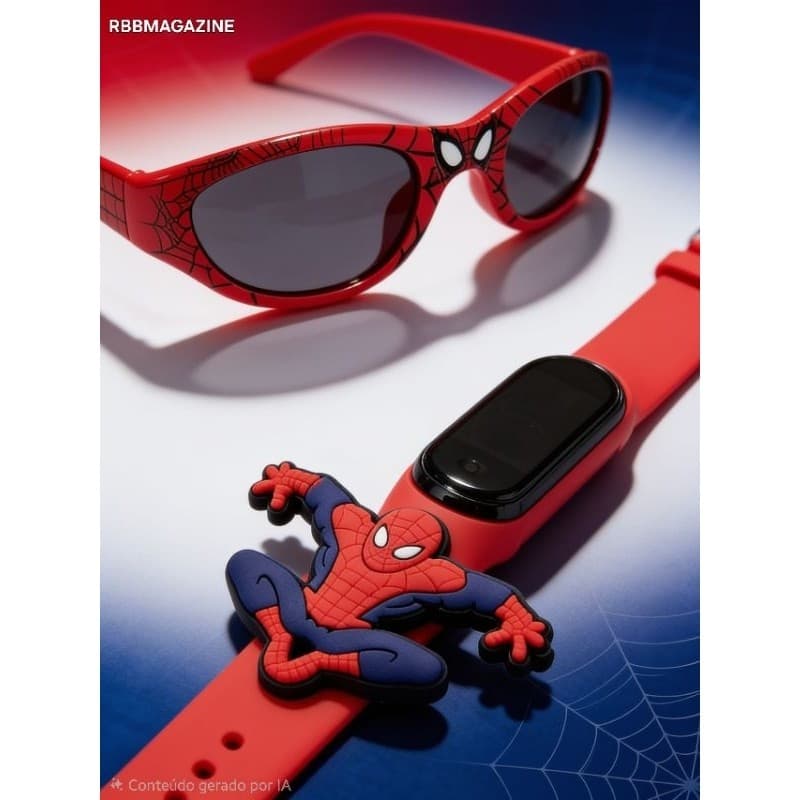 Kit Homem-Aranha: Óculos de Sol + Relógio LED à Prova D'Água
