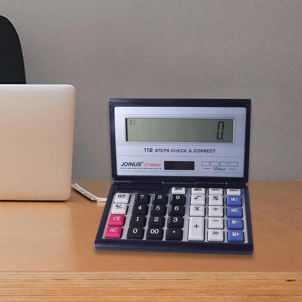 Calculadora Solar , Portátil Dobrável De 12 Dígitos Multifuncional De Escritório Financeiro