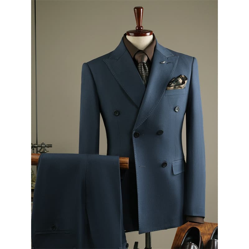 Terno masculino outono inverno Plus Size duplo Breasted listrado terno de casamento masculino Formal casamento High-End