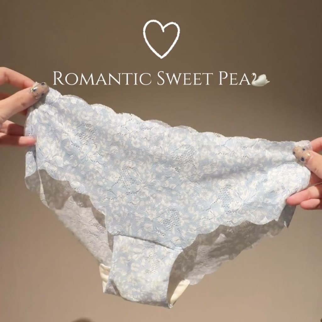 Esperando flores ~ estilo fino japonês sem costura respirável renda impressa calcinha interna de seda amoreira feminina