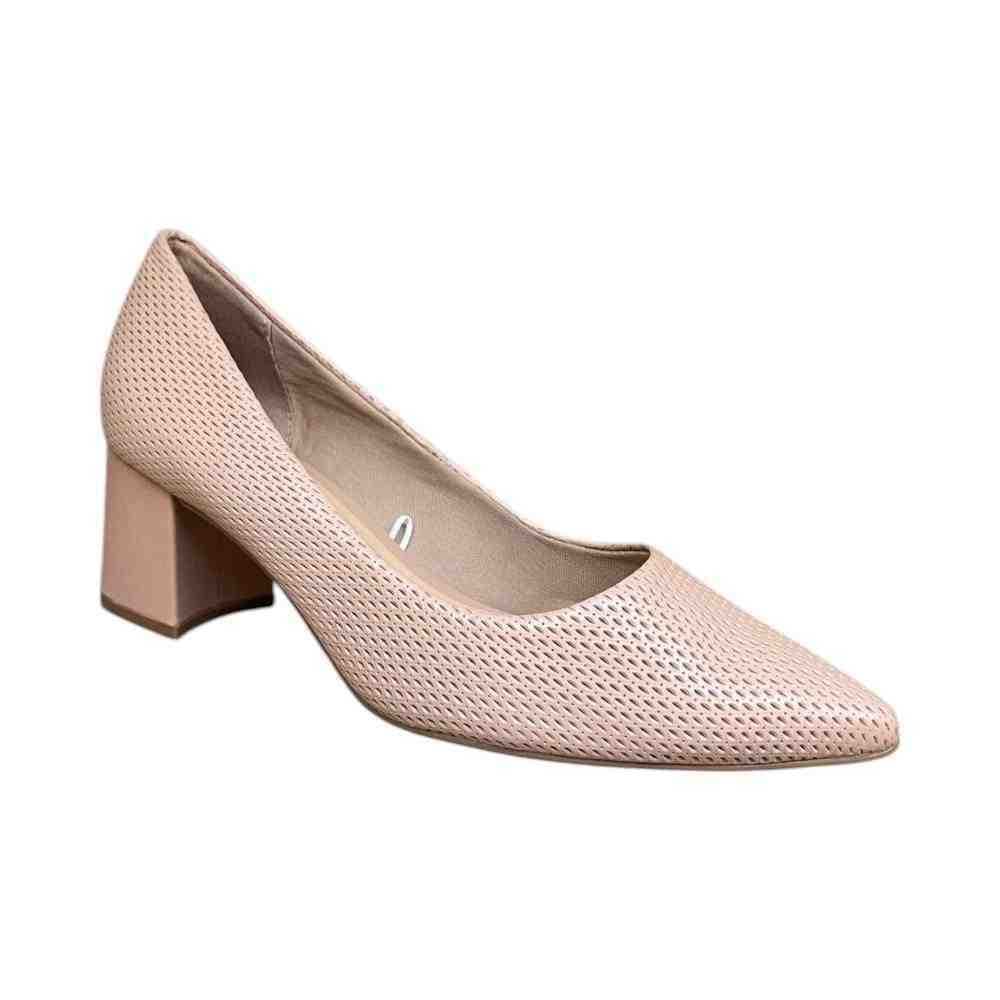 Scarpin Feminino Bottero 354901 Couro Com Furinhos Bico Fino