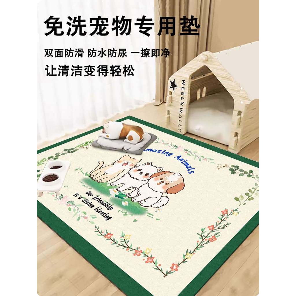 Nova casa antiderrapante pvc descartável Pet cerca tapete à prova de óleo tapete limpável engrossado dos desenhos animad