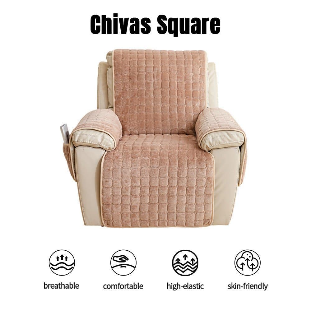 Capa de Inverno Tudo-em-Um QXIU 7.21, Capa de Sofá em Cor Sólida, Almofada de Sofá de Pelúcia, Capa para Cadeira Chivas