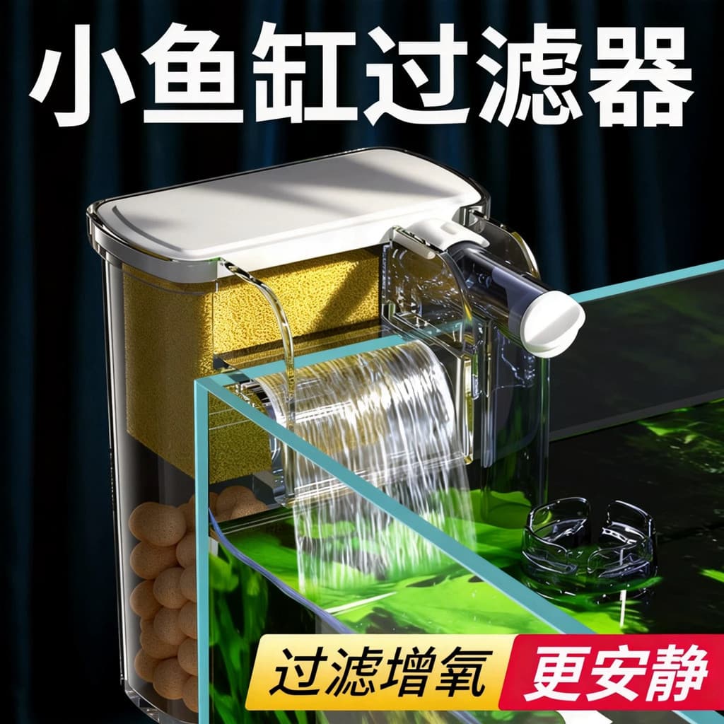 Filtro doméstico para tanque de peixes, purificação de água, filme desengordurante, circulação três em um, pequeno tanqu