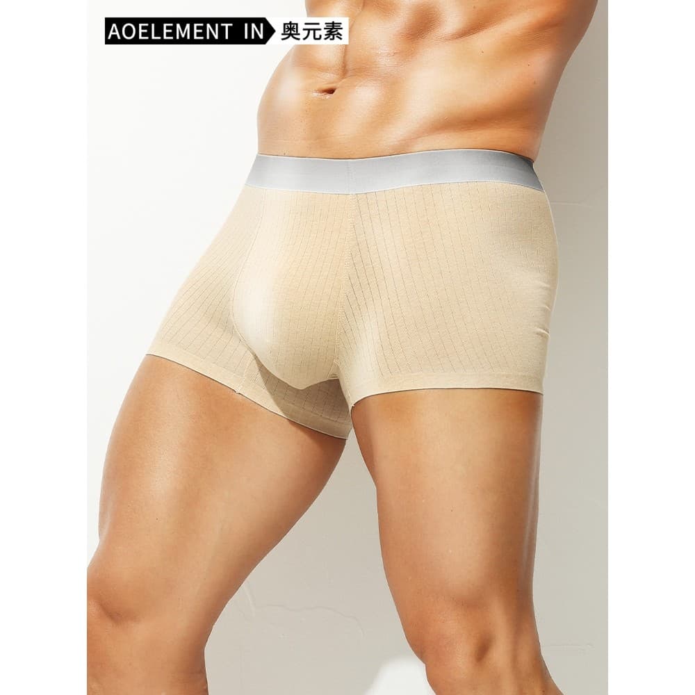 Cueca boxer masculina de algodão antibacteriano sem costura, cueca boxer fina de verão esportiva masculina respirável
