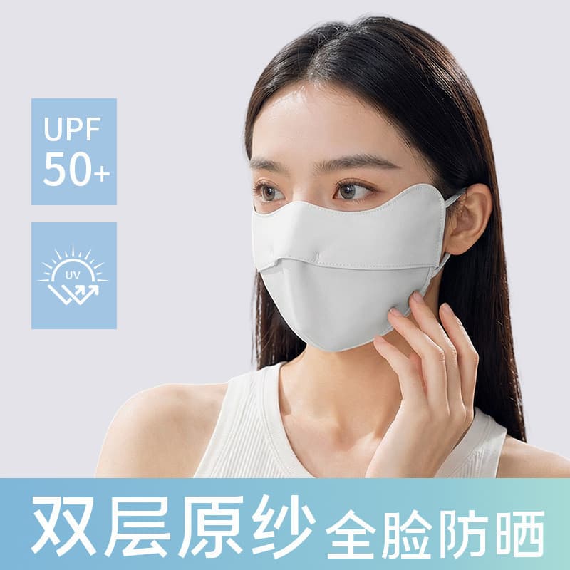 Máscara protetor solar feminino meia Face seda gelo Anti-ultravioleta UPF50 + respirável leve tridimensional proteção pa