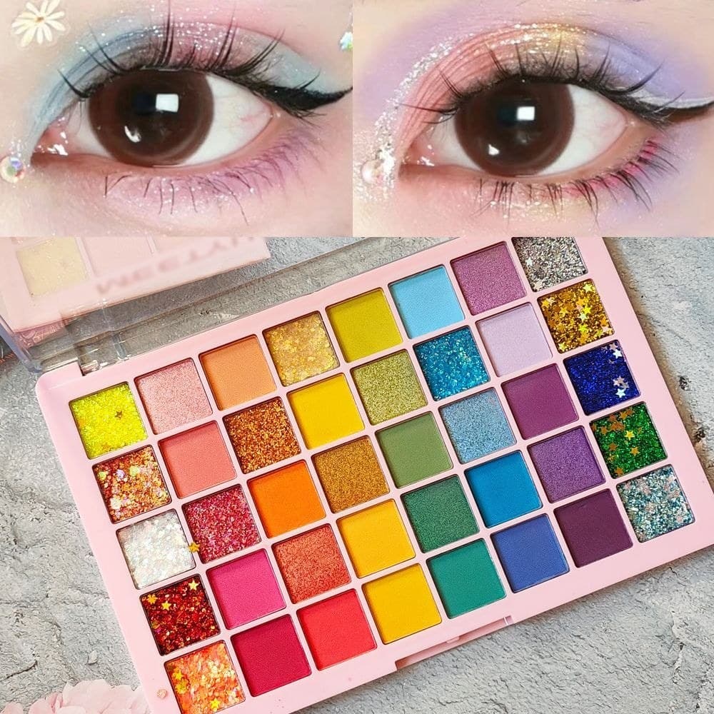 Paleta de sombras coloridas, 40 cores, desempenho, palco, maquiagem, lantejoulas peroladas, fina, piscante, paleta de ma