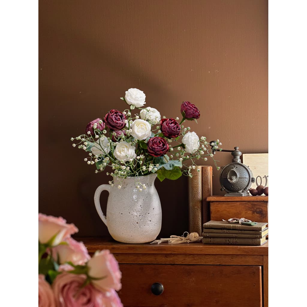 Juhan luz simulação de luxo rosa flor Artificial sala estar Desktop arranjo flor biônico arte mesa jantar buquê ornament