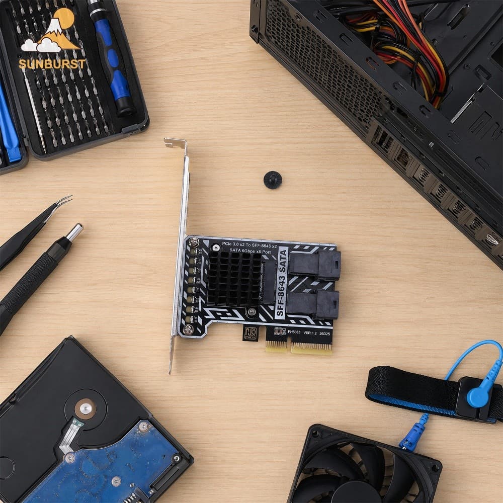 [Sunburst1 . br] Placa Adaptadora De Interfaces PCIE3.0 Para 2X SFF8643 Atualização De Armazenamento