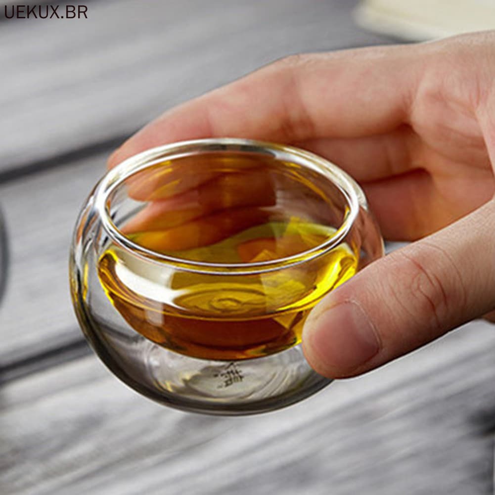 1/6 Pçs Conjunto De Xícara De Chá Kung-Fu De Vidro Reutilizável Beber Cozinha Drinkware