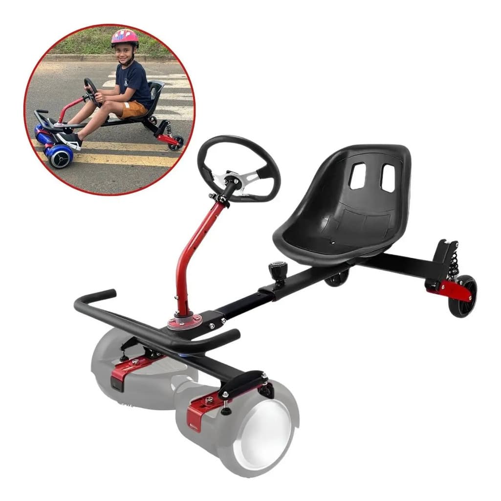 Hoverkart Universal C/ Volante P/ Hoverboard Importway Preto
