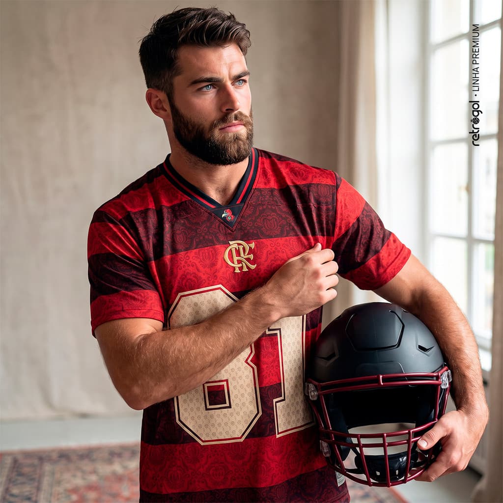 Camisa Flamengo NFL 81 Rubro-Negra Masculina