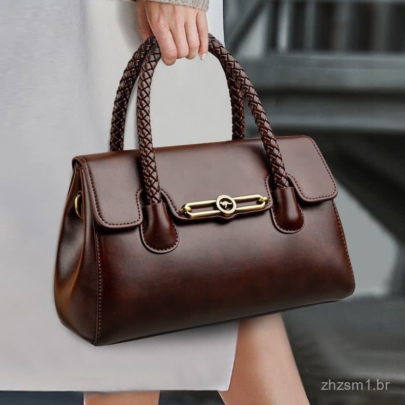 Bolsa texturizada de alta qualidade, grande capacidade, elegante, simples, transversal, de ombro, bolsa feminina.