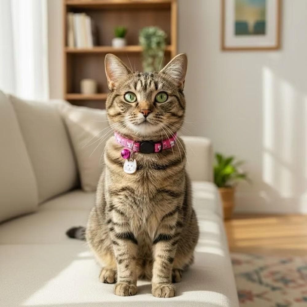 Coleira Pequena Para Cachorro , Coleiras Ajustáveis Gatos Com Padrão De Gato , Acessórios Desenhos De Sino