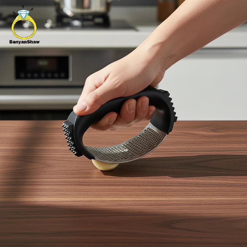 [BANY] Prensa De Alho Roer Triturador De Aço Durável Sem BPA Superfície Não Sti Máquina De Lavar Louça Segura Para Uso D