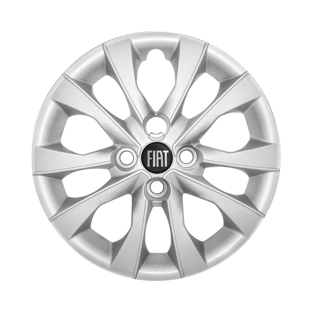 Calota Aro 14 Novo Fiat Mobi 2021 2022 Easy Like Prata Emblema Preto