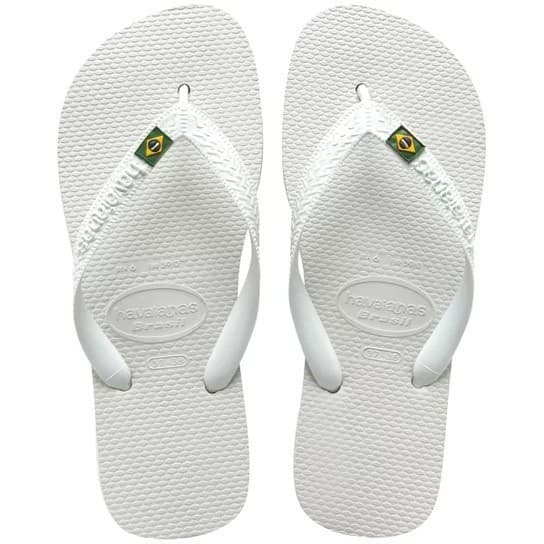 Sandália havaianas do Brasil Branca Conforto e Estilo chinelo de dedo Masculino e feminino