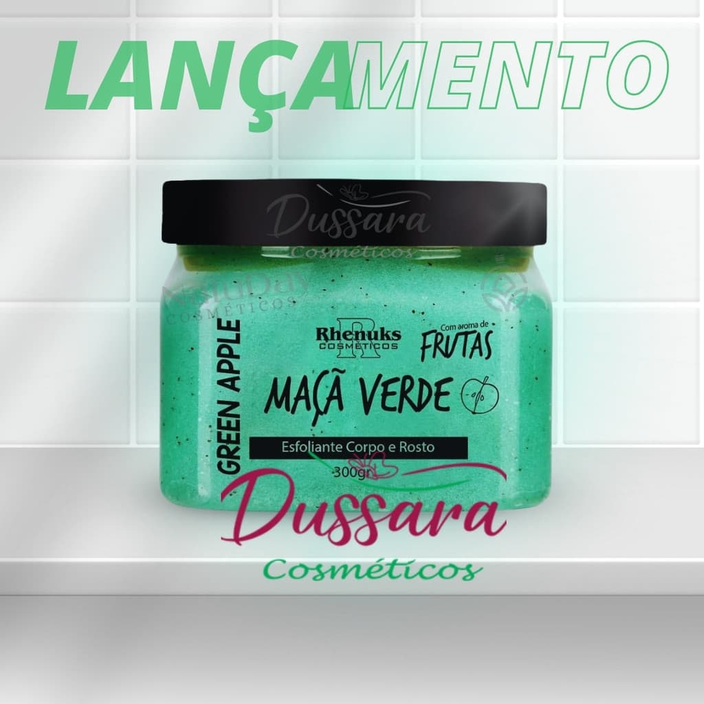 Esfoliante Para Corpo E Rosto - Maça Verde - 300g - Rhenuks