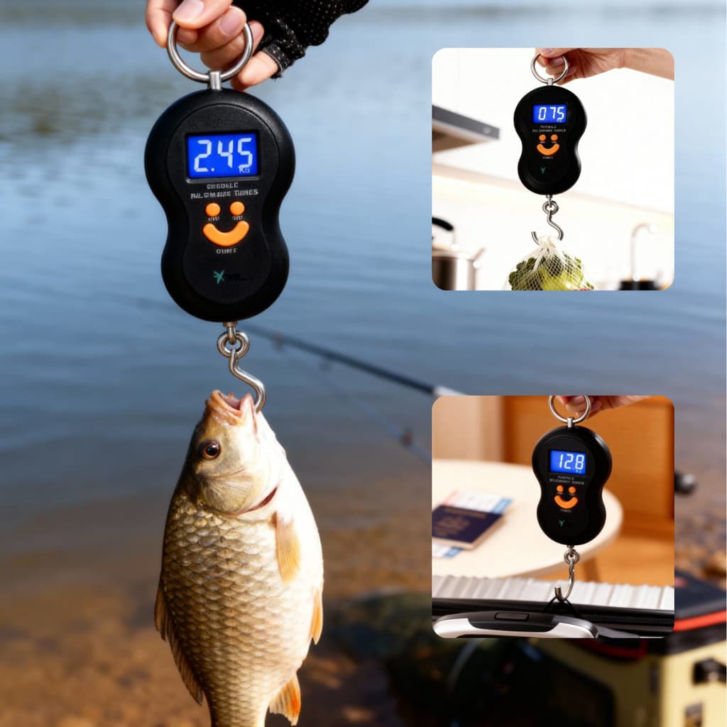 Balança Mala Digital Portátil Suspensa Mão Gancho 50 Kg / 12kg peixeira
