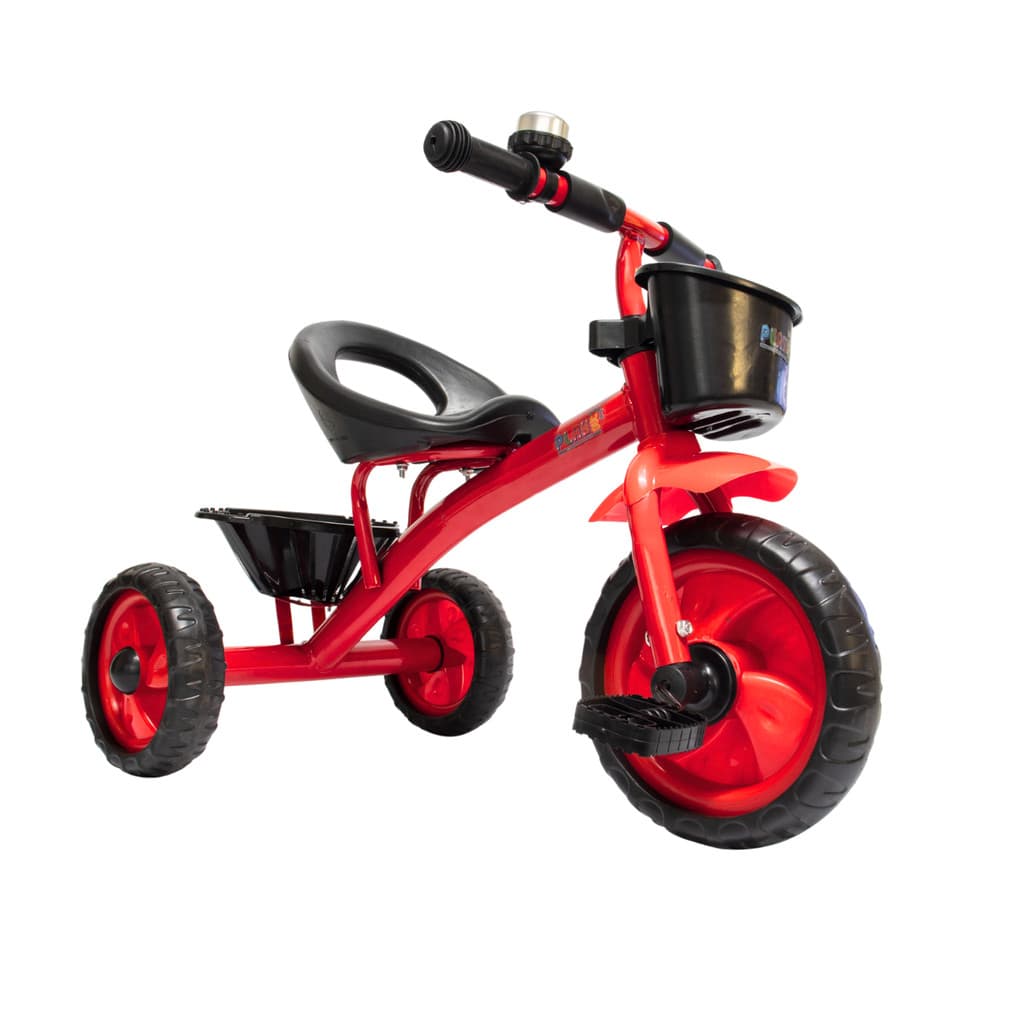 Triciclo Infantil Vermelho 3 Rodas Motoca Cesta Buzina - PlayDuc