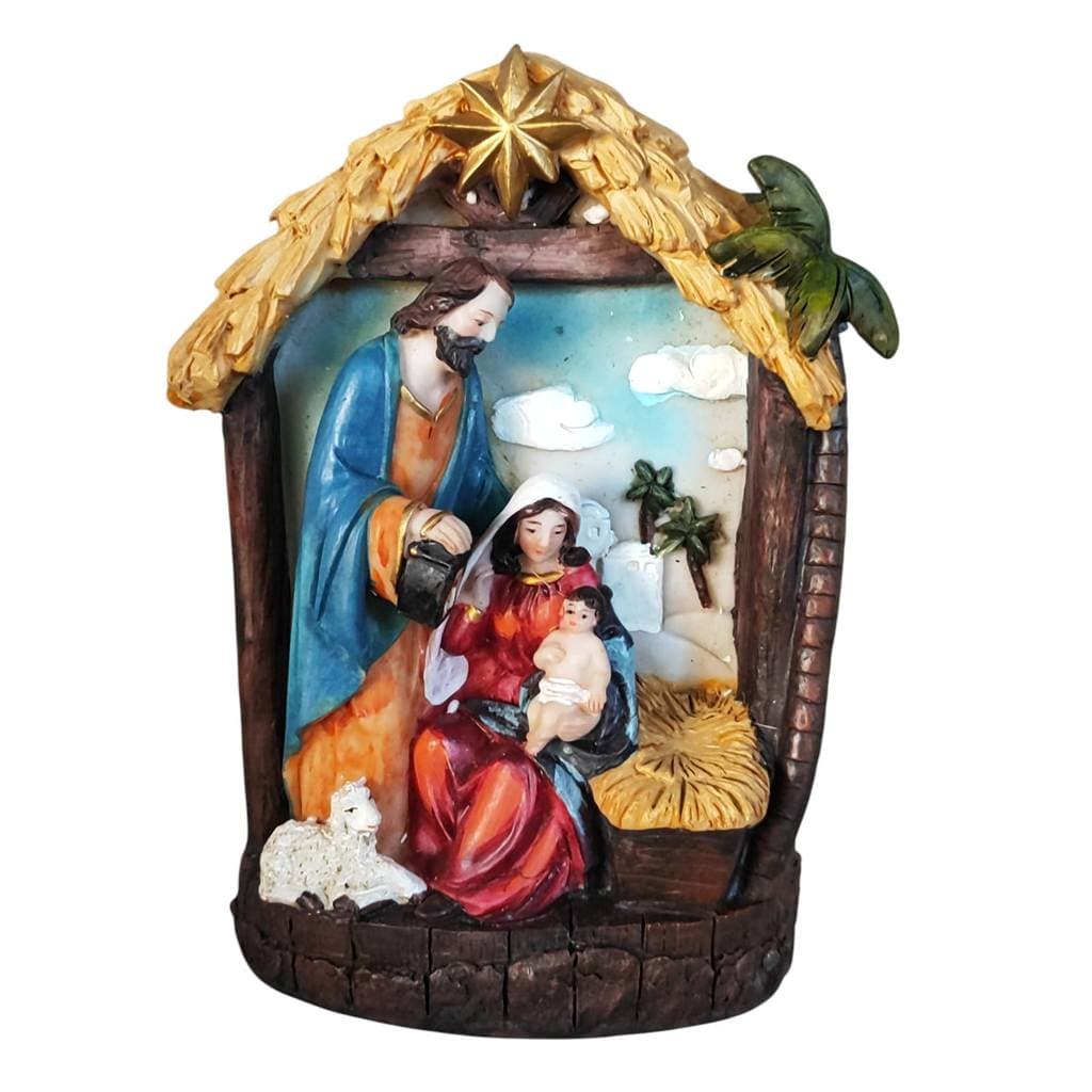 Presépio Sagrada Família Pequeno em Resina Decorativo Jesus