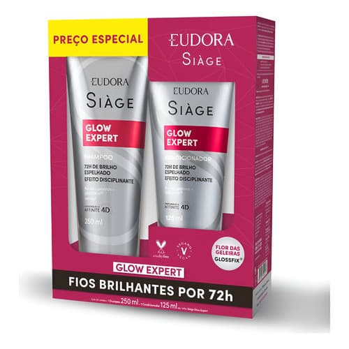Kit Siàge Glow Expert Eudora Shampoo 250ml + Condicionador 125ml