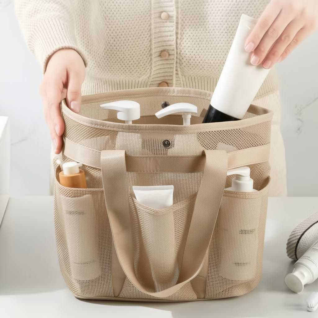 Bolsa Organizadora de Banho – Secagem Rápida, Leve e Super Funcional