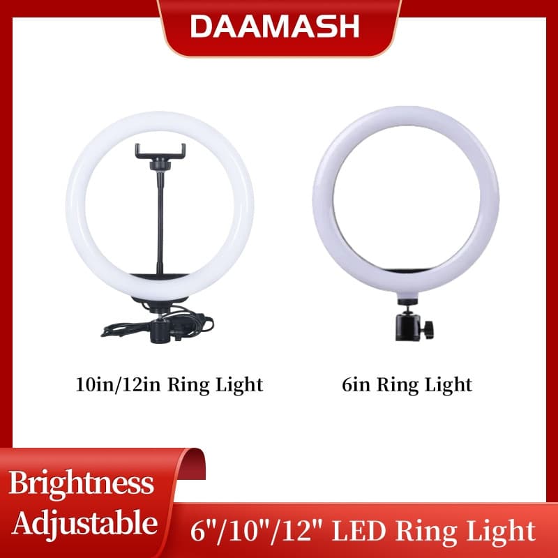 [Envio 24H] COD RING LIGHT 16/26/33CM Anel de Luz LED Regulável para Maquiagem, Fotografia e Selfie