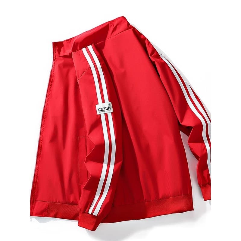 Primavera outono jaqueta masculina na moda gola alta Casual All-Match jaqueta esportiva masculina fina solta topo jaquet