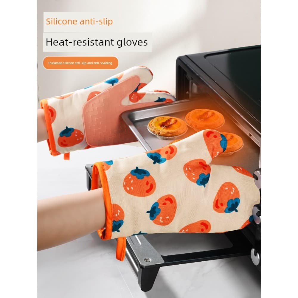 Luva de silicone resistente calor Luvas de forno térmica cozinha Luvas anti-escaldantes Isolamento térmico Resisten