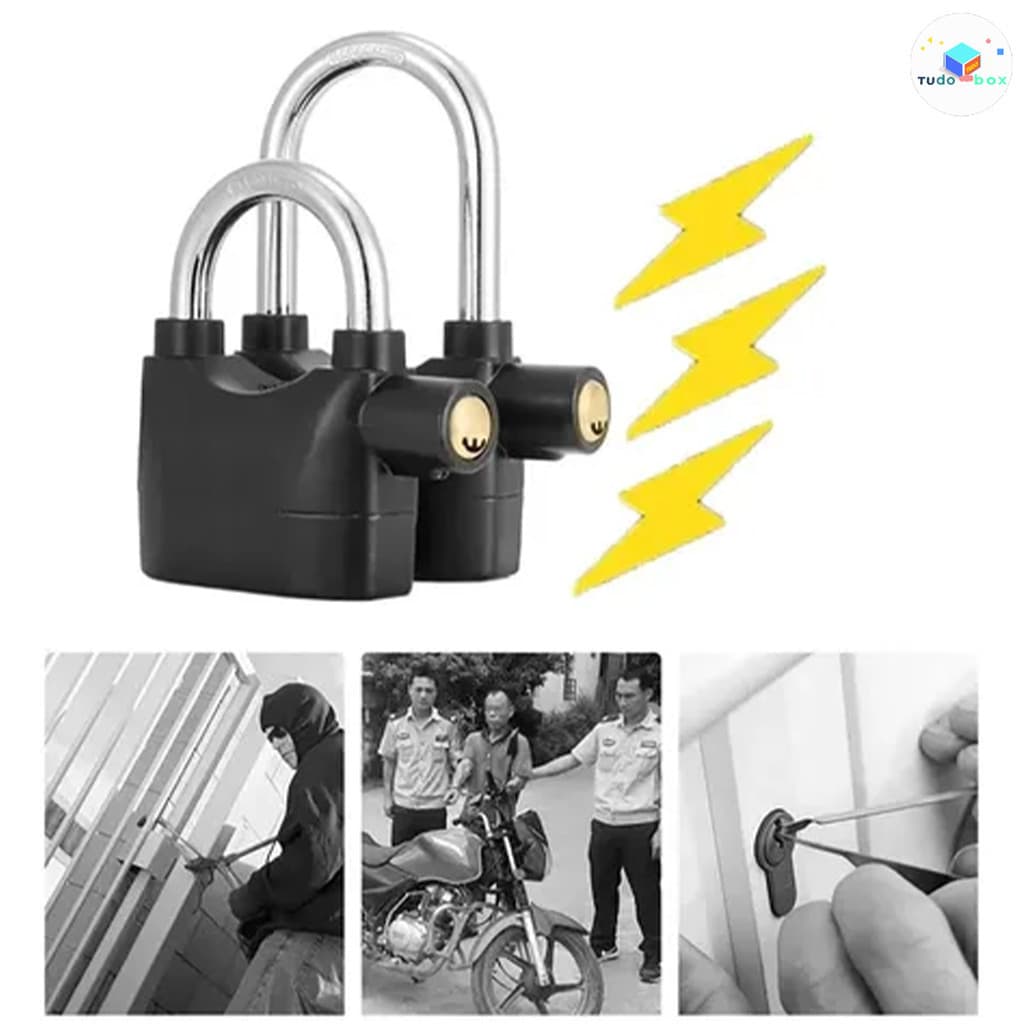 Cadeado Inteligente com Alarme de Alta Sensibilidade, Proteção Antifurto para Moto, Bicicleta e Bagagem