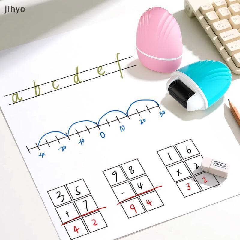 [jihyo] Ferramenta De Correção De Matemática Em Inglês Para Carimbo De Rolo De Grade De Linha Dupla Professores