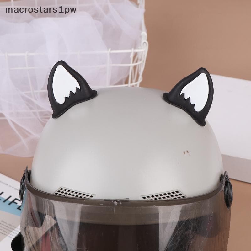 Capacete Da Motocicleta Decorações De Orelha De Gato Acessório Para Scooter Bicicleta Adesivo Moto Skate Ciclismo
