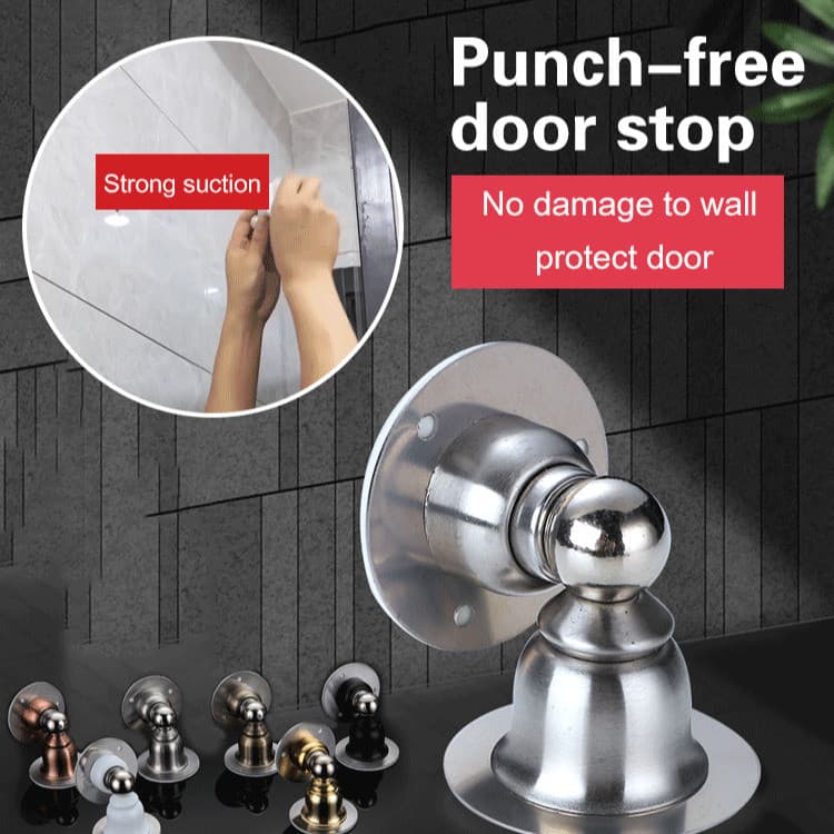 Suporte de porta curto com ventosa potente para facilitar o controle da porta.