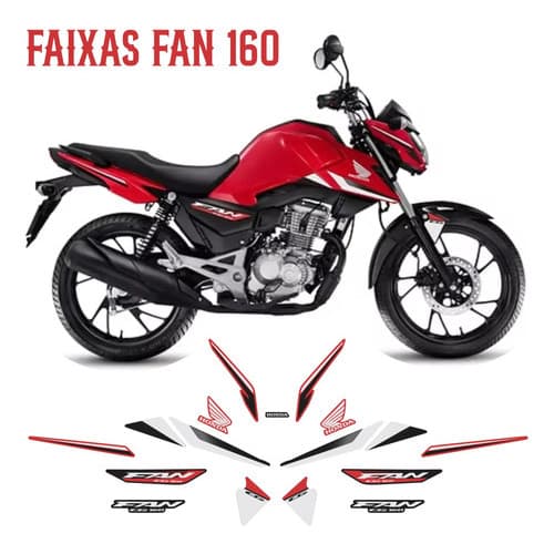 Adesivo Faixas Fan 160 Kit Estilo Titan Moto Ano 25-26