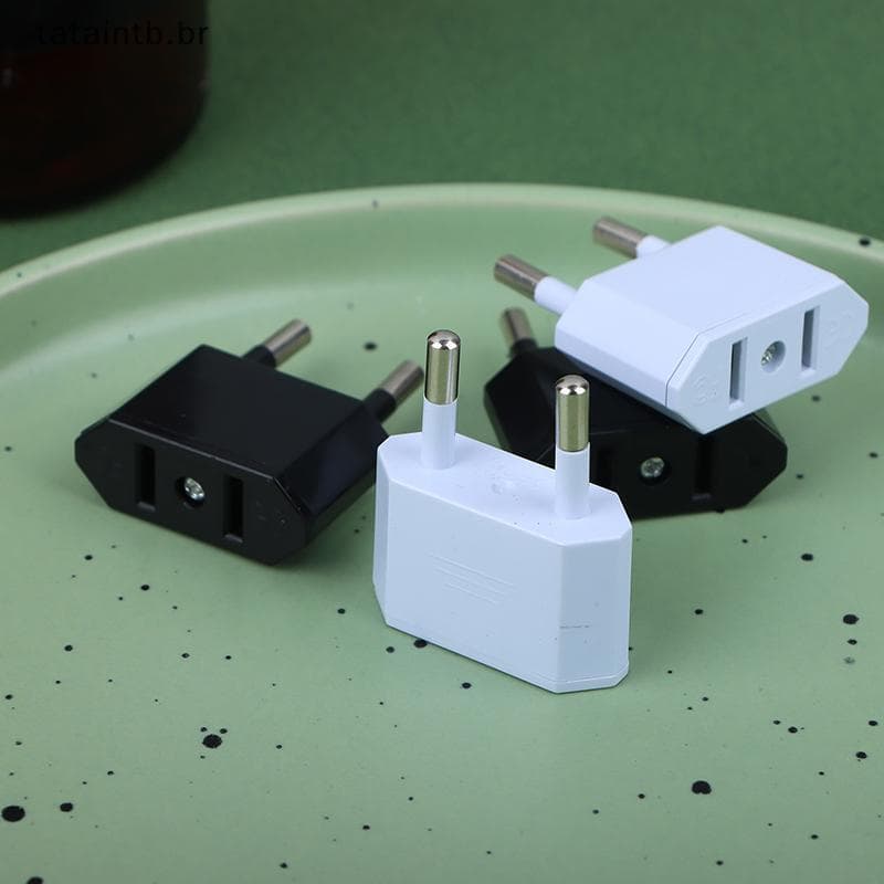 [TaTa] 2 Peças Adaptador Ue Conversor De Viagem Americano China Eua Para Plug Euro Elétrico AC Soet BR