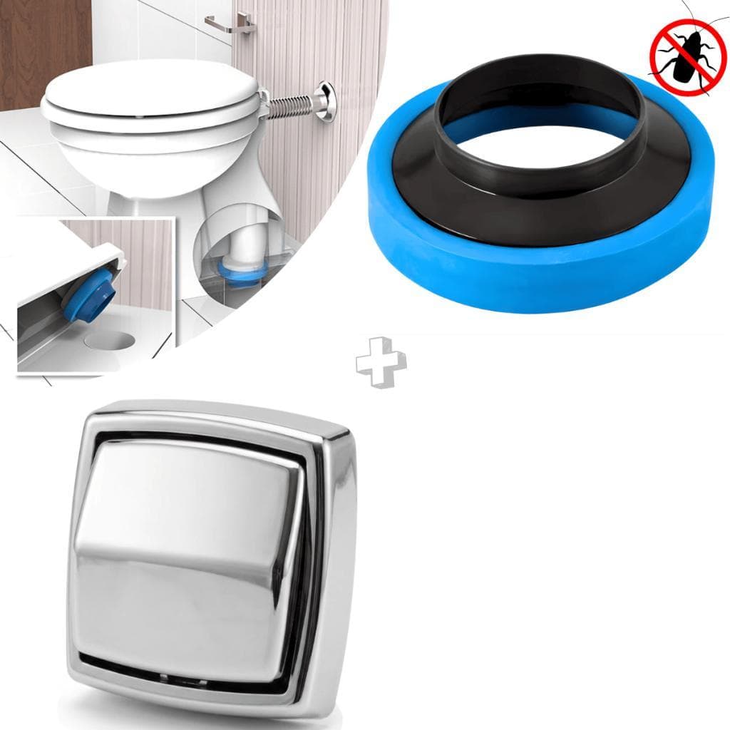Kit Instalação do Vaso Sanitário Anel Vedação com Guia + Acabamento da Valvula Hidra Padrão Deca