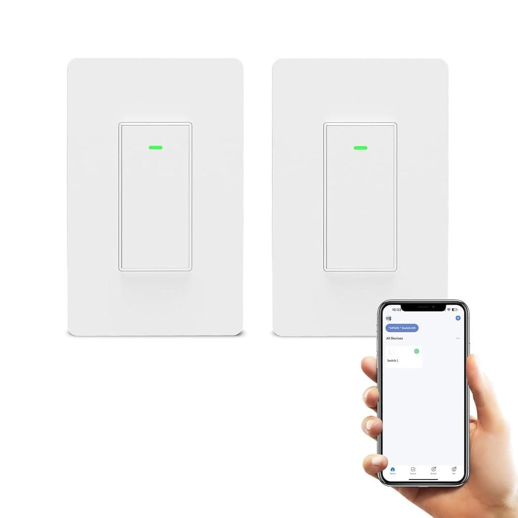 Interruptor Inteligente de 3 Vias Compatível com Alexa e Google Home, Interruptor de Luz Inteligente WiFi 2.4Ghz, Interr