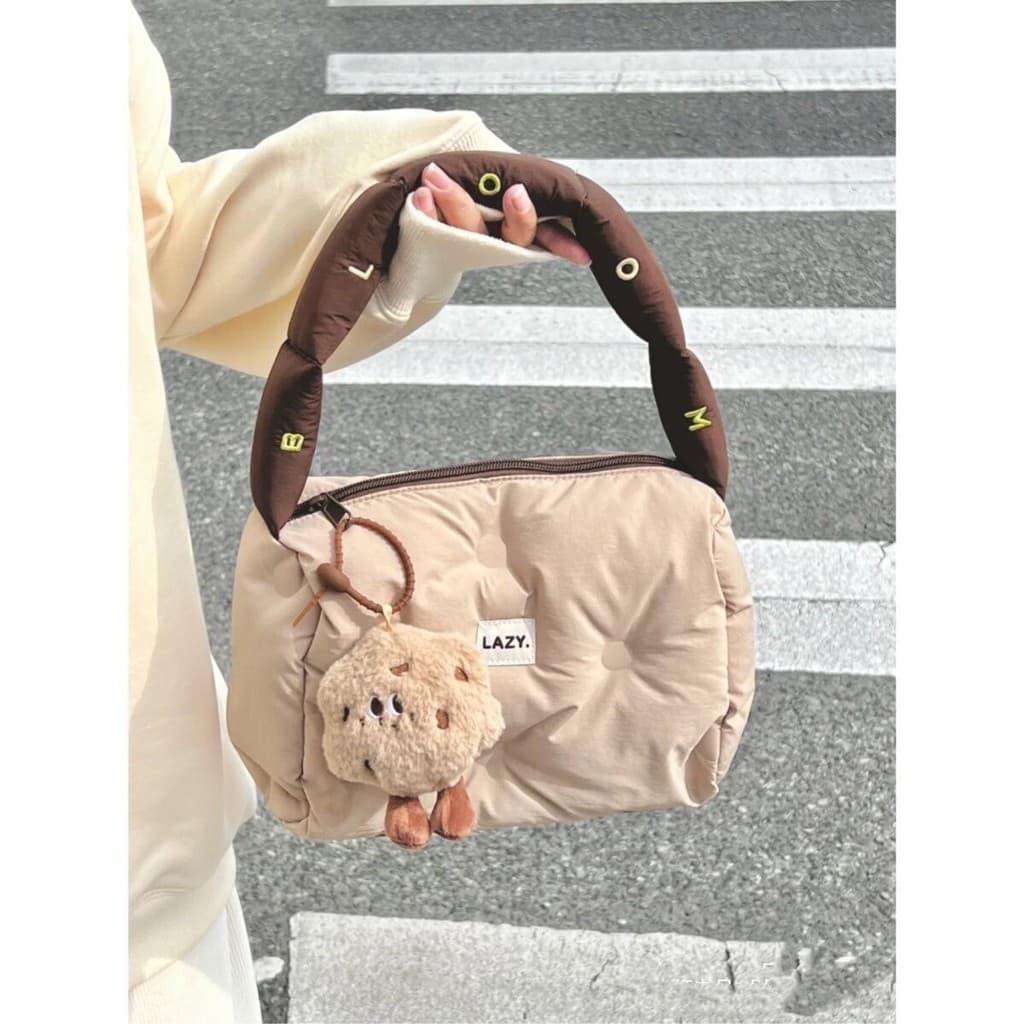 Bolsa bolsa feminina Outono inverno saco feminino biscoito torrada saco para baixo bolsa de ombro brinde saco travesseir